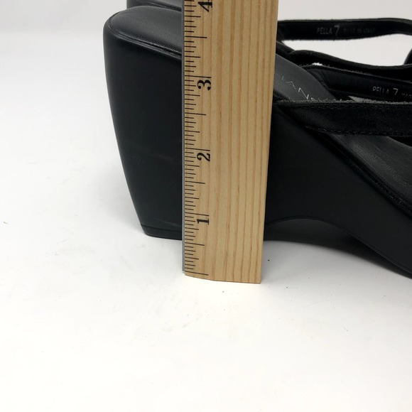 HIllard & Hanson Strappy Platform Sandals Black Size 7 - Picture 3 of 9